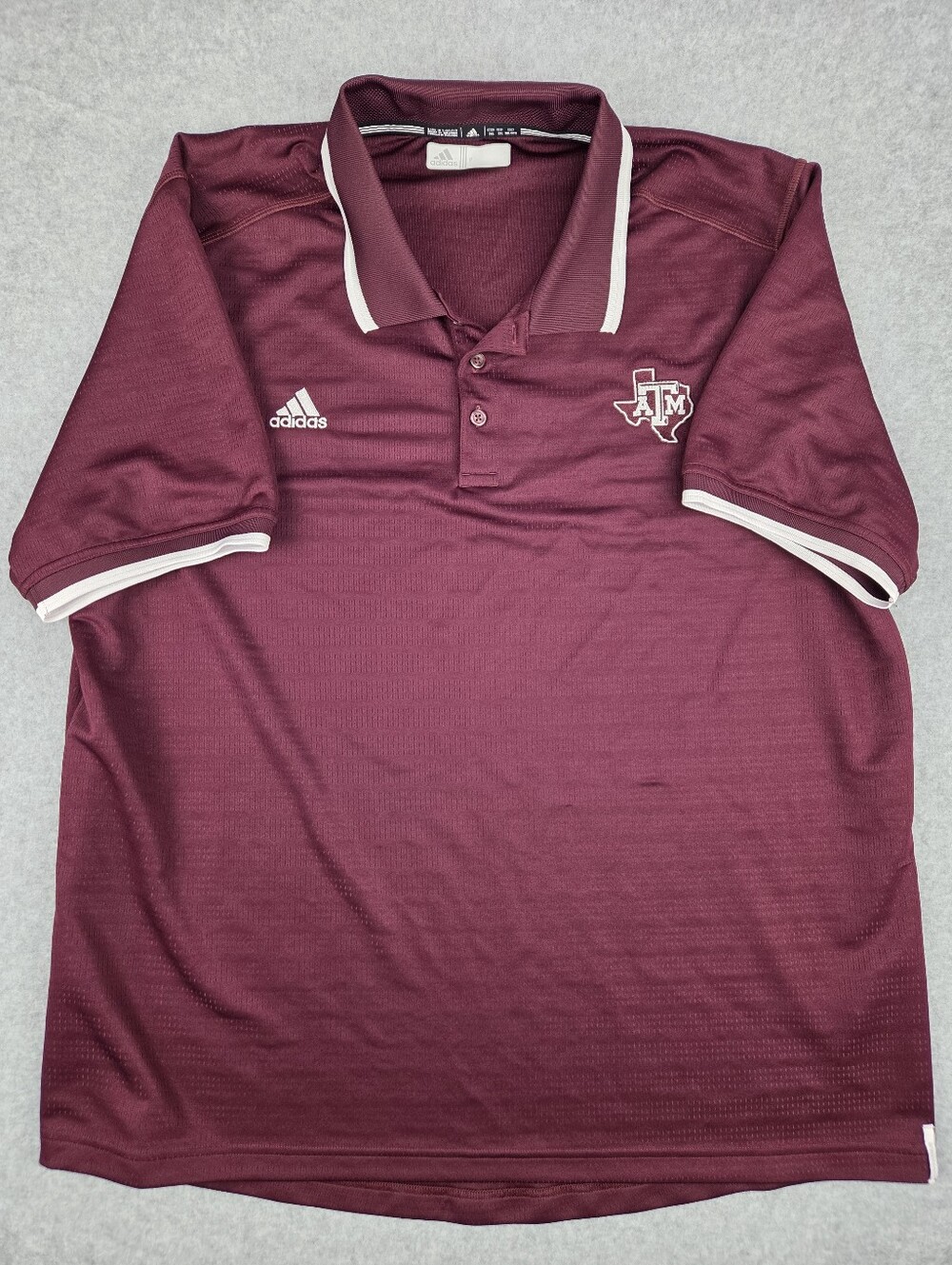 Texas A&M Size 2XL Adidas Climalite Maroon Polo Golf Shirt